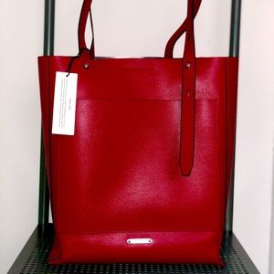 Rebecca Minkoff North South Leather Tote - Red